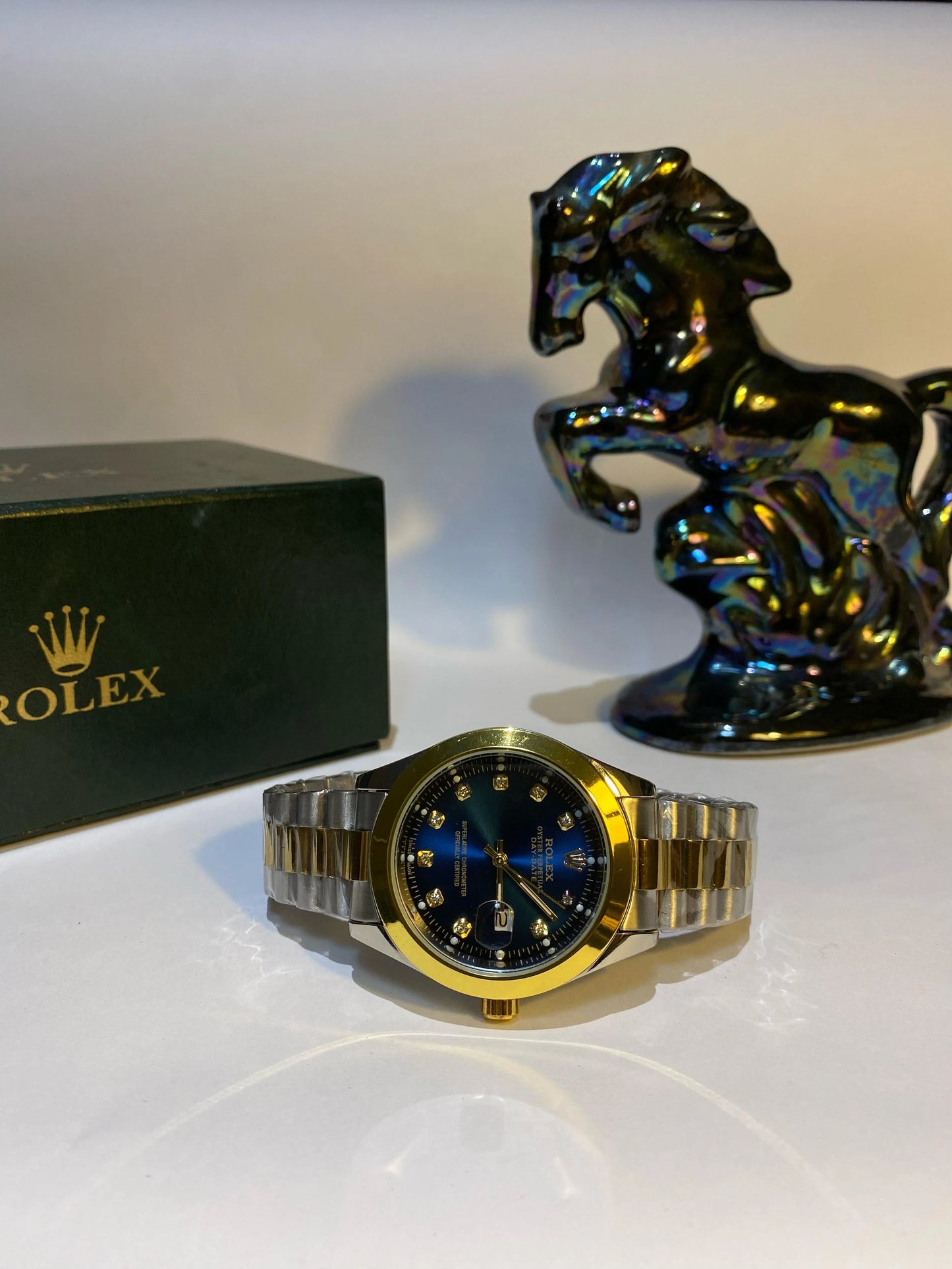 ROLEX - Oyster Date Just 36mm Ref:116233 factory blue chrome dial (Pre-owned