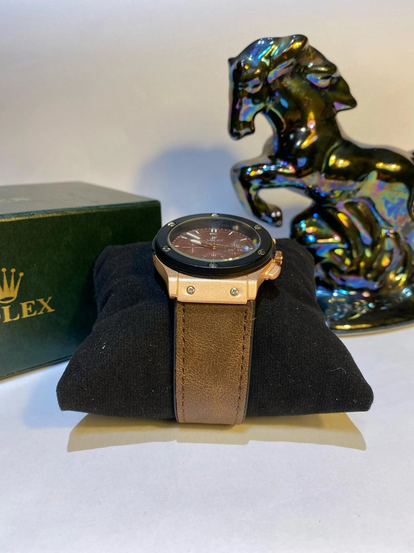 HUBLOT ROSE GOLD Date adjust with premium leather straps
