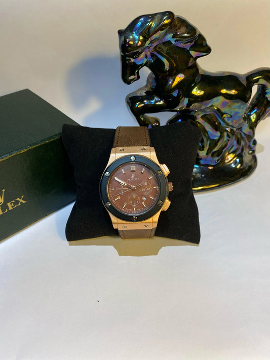 HUBLOT ROSE GOLD Date adjust with premium leather straps